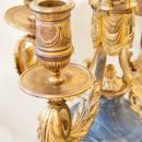 Antique Louis XVI Style Gilt Bronze & Marble Mantel Clock Garniture