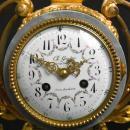 Antique Louis XVI Style Gilt Bronze & Marble Mantel Clock Garniture