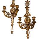 Pair English Regency Style Gilt Bronze Sconces Wall Appliques