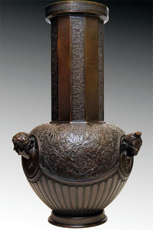 Antique French Neoclassical Bronze Jardiniere Flower Vase