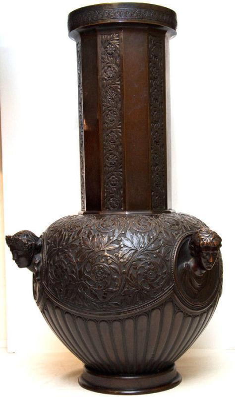 Antique French Neoclassical Bronze Jardiniere Flower Vase