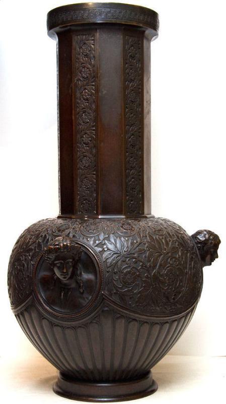 Antique French Neoclassical Bronze Jardiniere Flower Vase