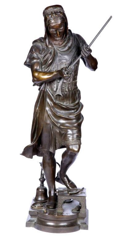 French Orientalist Bronze Sculpture of Turkish Gun Merchant by Gueyton