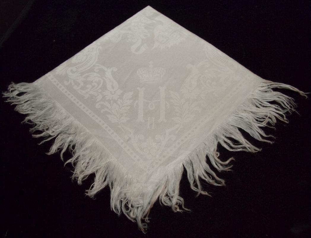 Set Emperor Alexander III and Tsar Nicholas II Imperial Russian Commemorative Table Linens