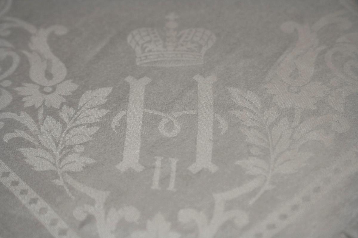 Set Emperor Alexander III and Tsar Nicholas II Imperial Russian Commemorative Table Linens