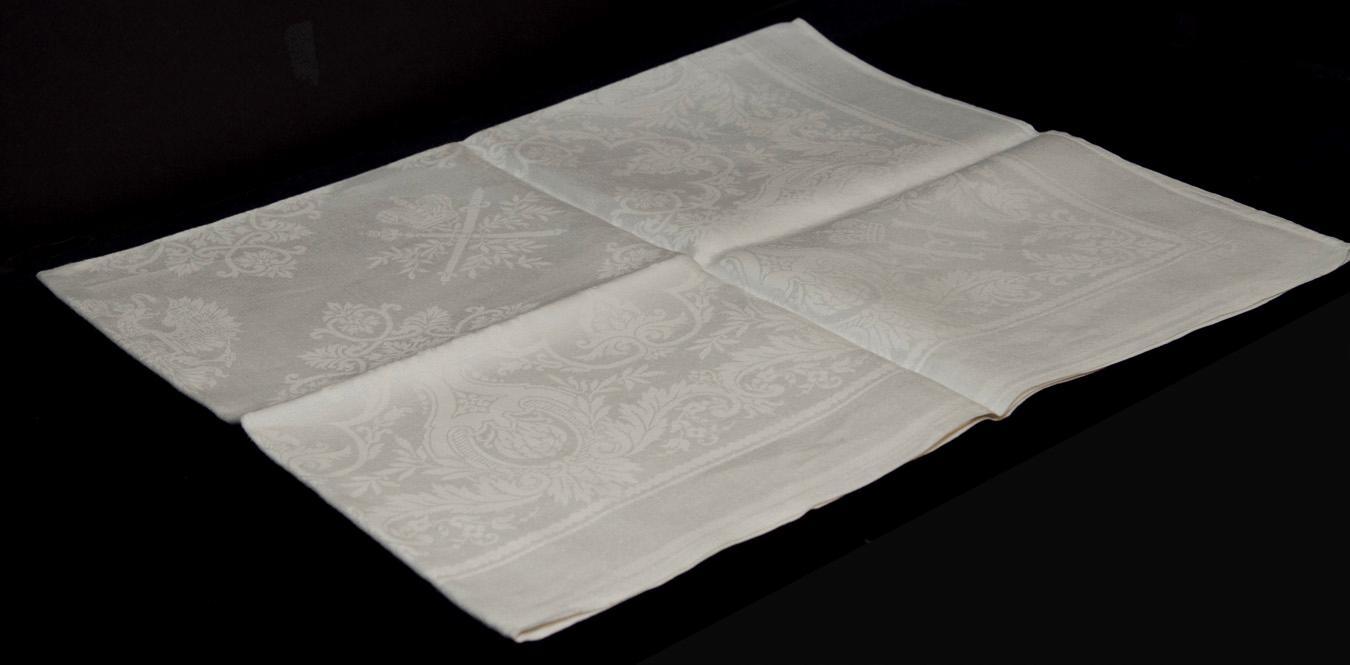 Set Emperor Alexander III and Tsar Nicholas II Imperial Russian Commemorative Table Linens