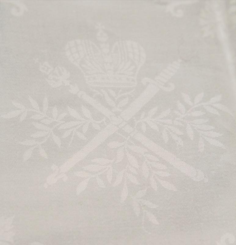 Set Emperor Alexander III and Tsar Nicholas II Imperial Russian Commemorative Table Linens