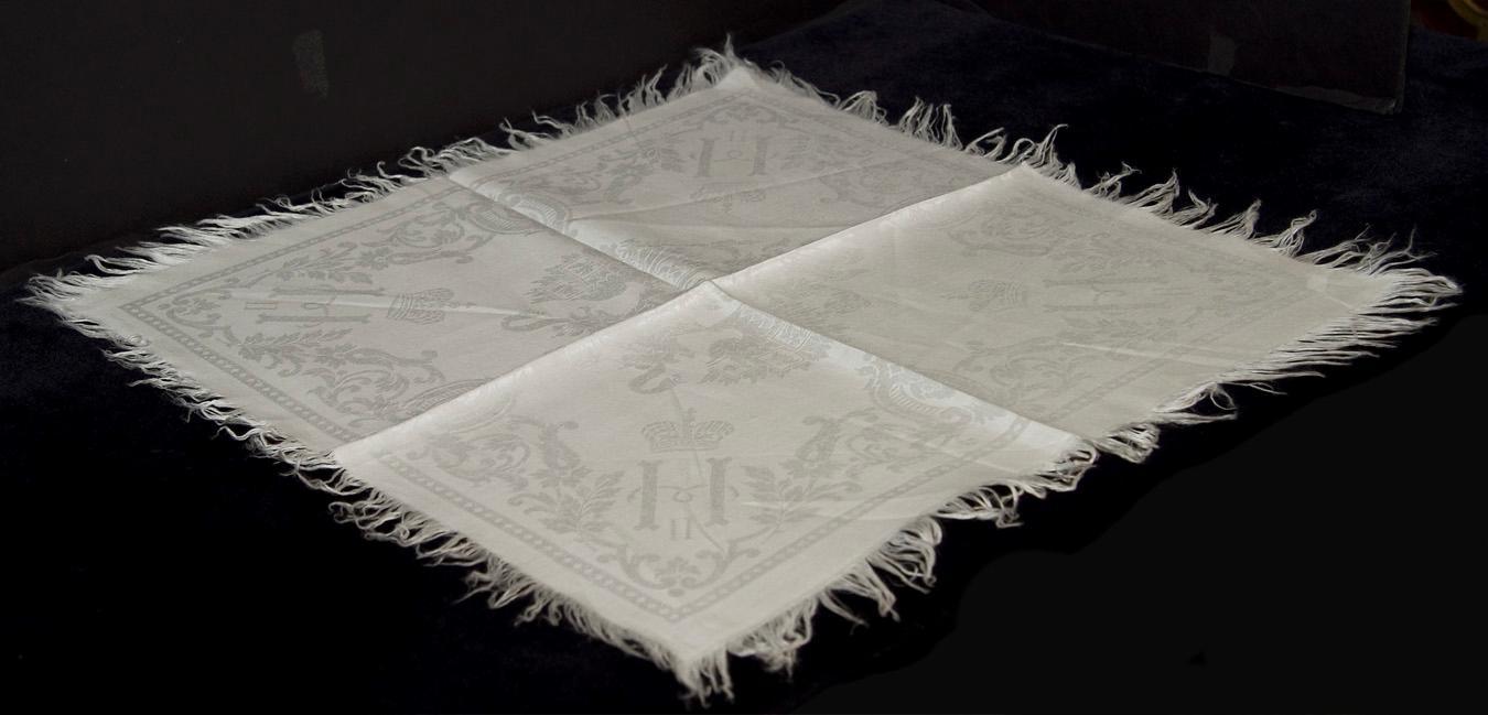 Set Emperor Alexander III and Tsar Nicholas II Imperial Russian Commemorative Table Linens