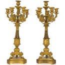 Pair Antique French Restauration Charles X Period Ormolu Candelabra