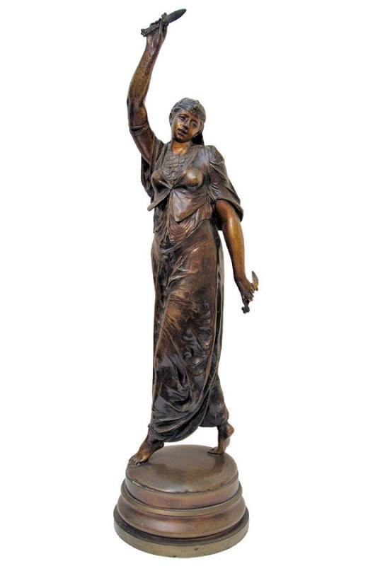 Antique Orientalist Bronze Figurine Sculpture of Egyptian Dancer by Lalouette