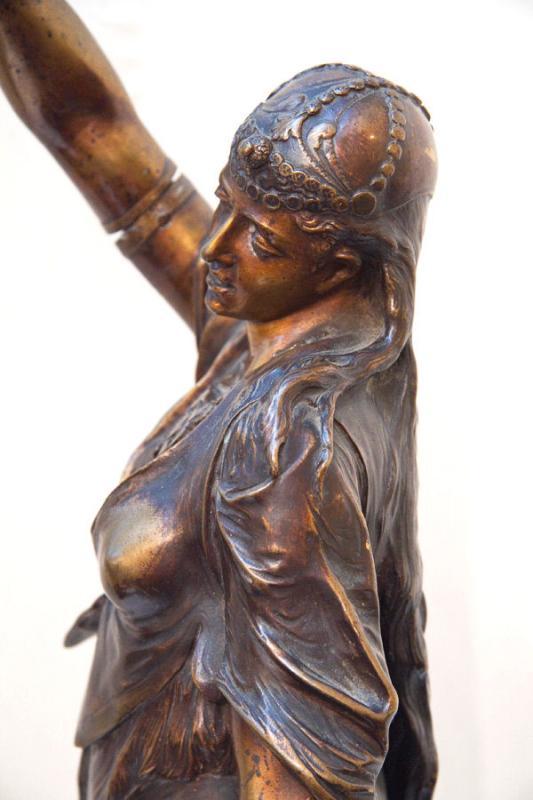 Antique Orientalist Bronze Figurine Sculpture of Egyptian Dancer by Lalouette