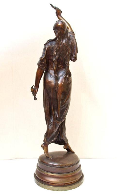 Antique Orientalist Bronze Figurine Sculpture of Egyptian Dancer by Lalouette