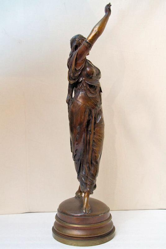 Antique Orientalist Bronze Figurine Sculpture of Egyptian Dancer by Lalouette