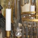 Pair Russian Bronze & Crystal Girandole Candelabra Table Lamps