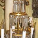 Pair Russian Bronze & Crystal Girandole Candelabra Table Lamps