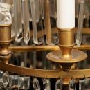 Pair Russian Bronze & Crystal Girandole Candelabra Table Lamps