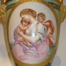 Pair Antique Paris Porcelain Greek Revival Potpourri Vases