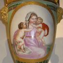 Pair Antique Paris Porcelain Greek Revival Potpourri Vases