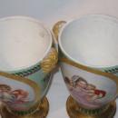 Pair Antique Paris Porcelain Greek Revival Potpourri Vases
