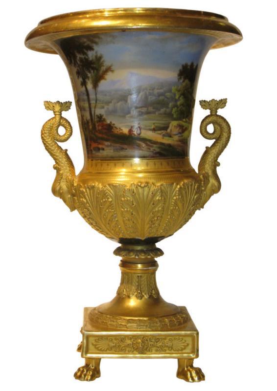 Antique Paris Porcelain Campana Vase