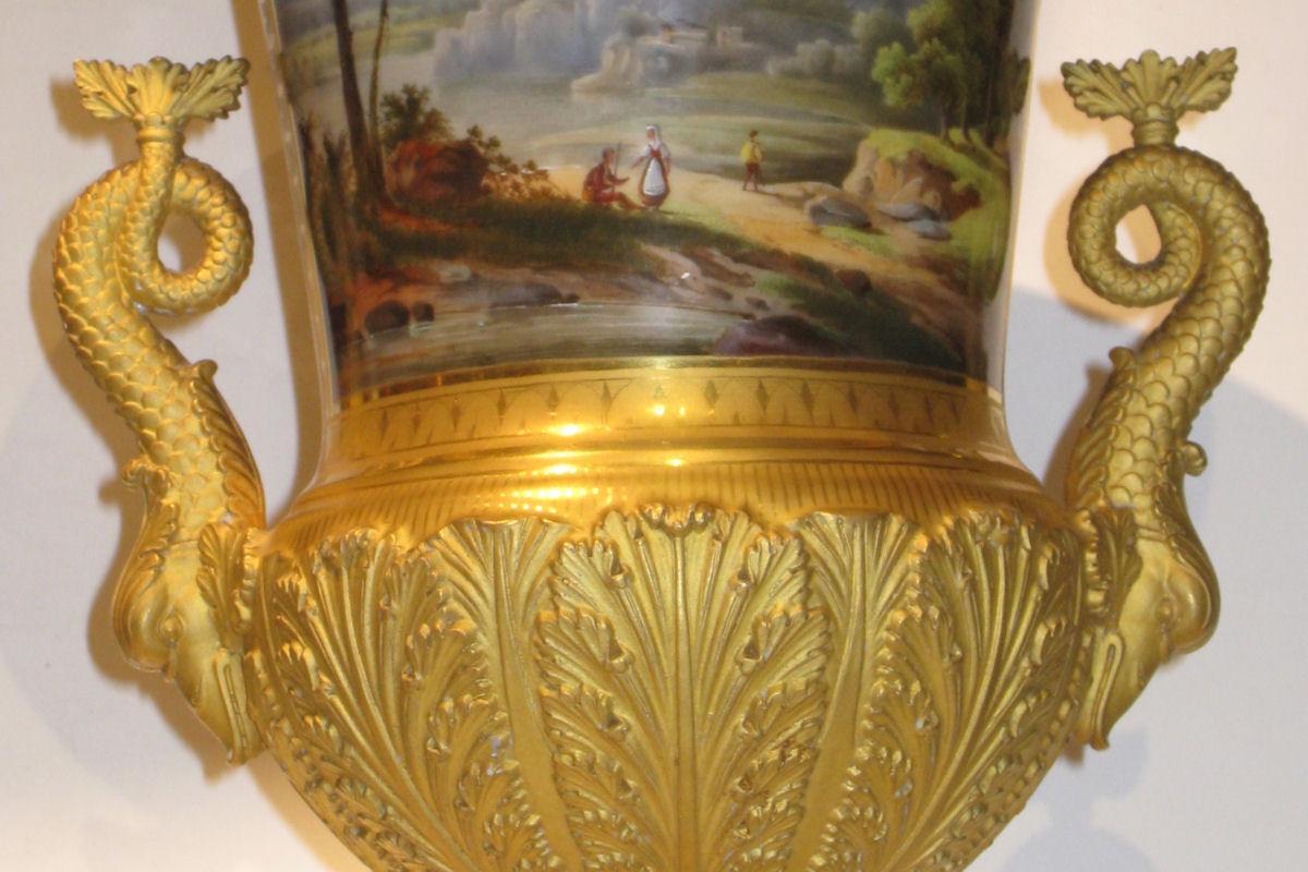 Antique Paris Porcelain Campana Vase