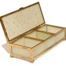 Antique Jade Glass and Gilt Metal Jewelry Box Casket