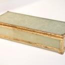 Antique Jade Glass and Gilt Metal Jewelry Box Casket