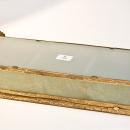 Antique Jade Glass and Gilt Metal Jewelry Box Casket