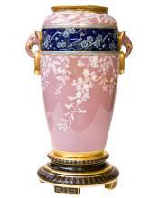 Minton Antique Aesthetic Chinese Oriental Style Pate-sur-pate Porcelain Vase