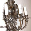 Pair of Regency Style Silvered Bronze Shield-Back Sconces with Shell Motif