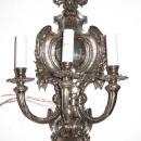 Pair of Regency Style Silvered Bronze Shield-Back Sconces with Shell Motif