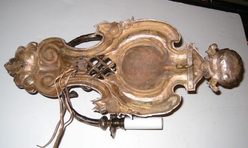 Pair of Regency Style Silvered Bronze Shield-Back Sconces with Shell Motif