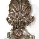 Pair of Regency Style Silvered Bronze Shield-Back Sconces with Shell Motif