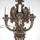 Pair of Regency Style Silvered Bronze Shield-Back Sconces with Shell Motif