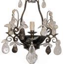 Set 4 French Bagues Style Tole Metal & Rock Crystal Sconces