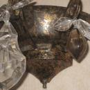 Set 4 French Bagues Style Tole Metal & Rock Crystal Sconces