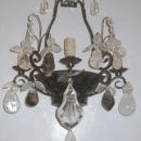 Set 4 French Bagues Style Tole Metal & Rock Crystal Sconces