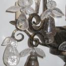 Set 4 French Bagues Style Tole Metal & Rock Crystal Sconces