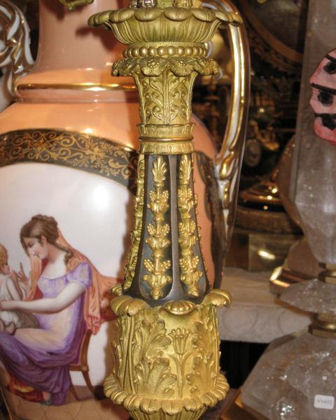 Pair Antique French Restauration Charles X Period Ormolu Candelabra