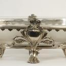 Antique Greek Revival Christofle Attributed Silvered Bronze and Matte Crystal Centerpiece
