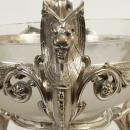 Antique Greek Revival Christofle Attributed Silvered Bronze and Matte Crystal Centerpiece