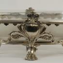 Antique Greek Revival Christofle Attributed Silvered Bronze and Matte Crystal Centerpiece