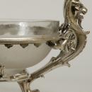 Antique Greek Revival Christofle Attributed Silvered Bronze and Matte Crystal Centerpiece