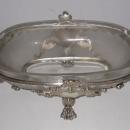 Antique Greek Revival Christofle Attributed Silvered Bronze and Matte Crystal Centerpiece