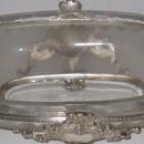 Antique Greek Revival Christofle Attributed Silvered Bronze and Matte Crystal Centerpiece