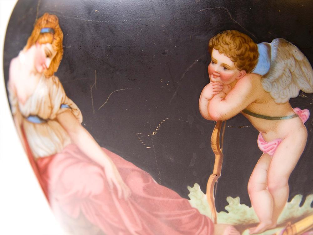 Pair Antique Grand Tour Neoclassical Greek Style Paris Porcelain Vases