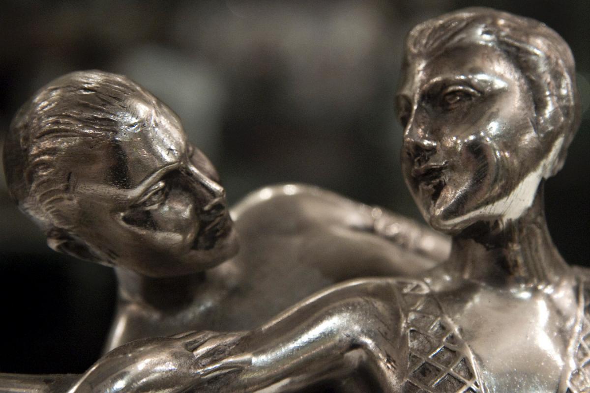 French Art Deco Silvered Metal Ballerina Ballet Dancer Sculpture Statue