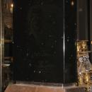 Pair Black Obsidian Stone & Silver Gilt Table Lamps