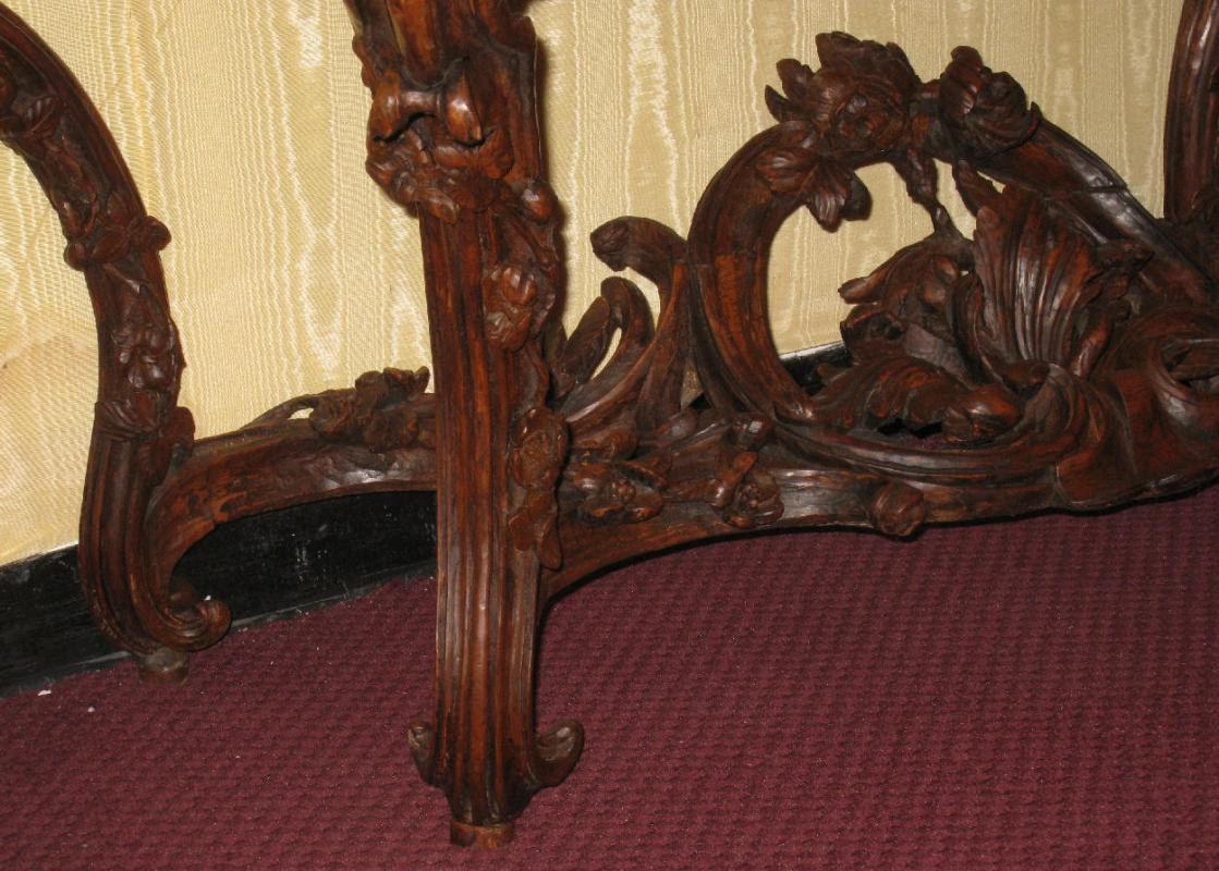 Antique French Louis XV Period Carved Beechwood Console Pier Table