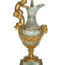 Antique Louis XV/XVI Georgian Style Gilt Bronze & Onyx Stone Urn Table Lamp